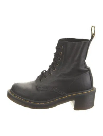 Pre-owned Dr. Martens Leather Combat Boots In Black