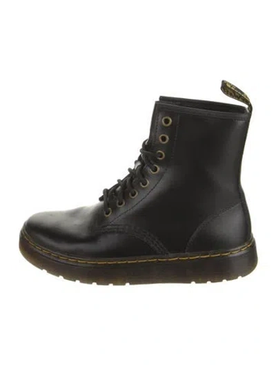 Pre-owned Dr. Martens Leather Combat Boots In Black