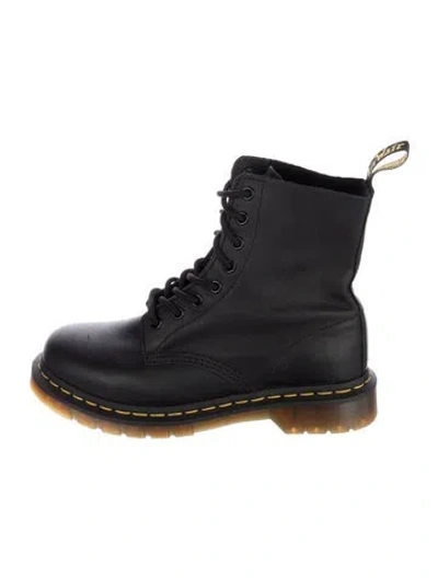 Pre-owned Dr. Martens Leather Combat Boots In Black
