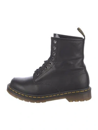 Pre-owned Dr. Martens Leather Combat Boots In Black