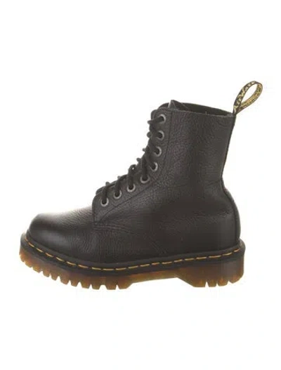 Pre-owned Dr. Martens Leather Combat Boots In Black