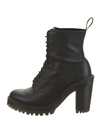 Pre-owned Dr. Martens Leather Combat Boots In Black