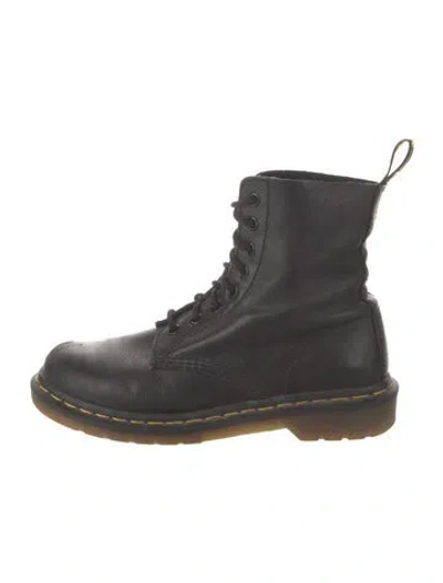 Pre-owned Dr. Martens Leather Combat Boots In Black