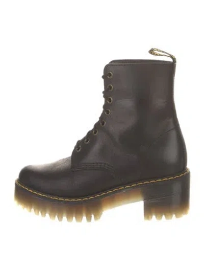 Pre-owned Dr. Martens Leather Combat Boots In Black