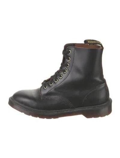Pre-owned Dr. Martens Leather Combat Boots In Black