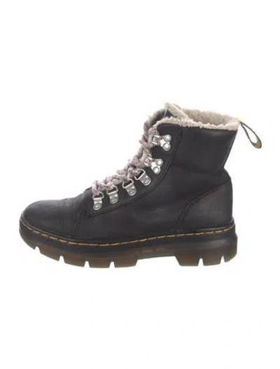 Pre-owned Dr. Martens Leather Combat Boots In Black