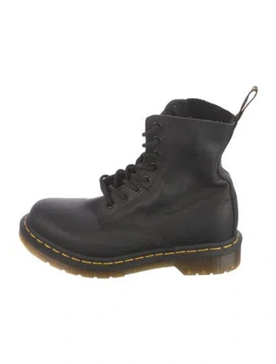 Pre-owned Dr. Martens Leather Combat Boots In Black