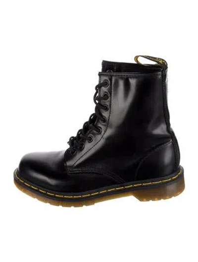 Pre-owned Dr. Martens Leather Combat Boots In Black
