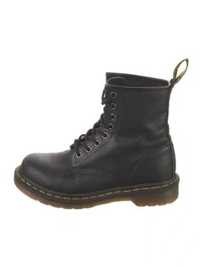 Pre-owned Dr. Martens Leather Combat Boots In Black