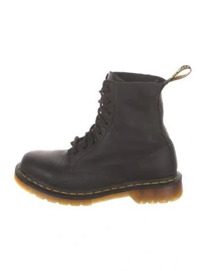 Pre-owned Dr. Martens Leather Combat Boots In Black