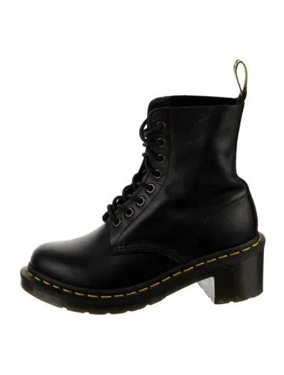 Pre-owned Dr. Martens Leather Combat Boots In Black