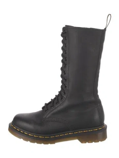 Pre-owned Dr. Martens Leather Combat Boots In Black