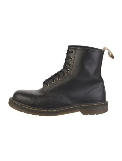 Pre-owned Dr. Martens Leather Combat Boots In Black