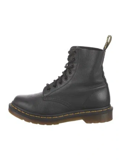 Pre-owned Dr. Martens Leather Combat Boots In Black