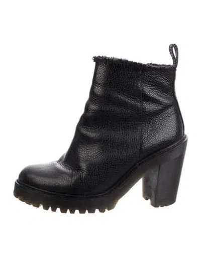 Pre-owned Dr. Martens Leather Combat Boots In Black