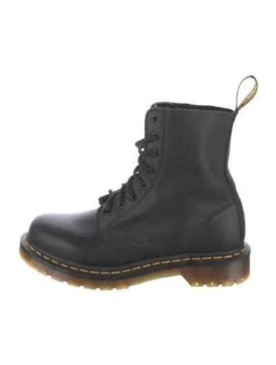 Pre-owned Dr. Martens Leather Combat Boots In Black