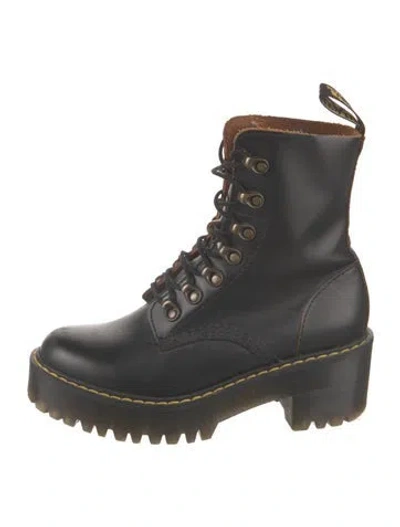 Pre-owned Dr. Martens Leather Combat Boots In Black