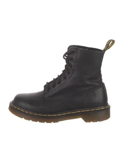 Pre-owned Dr. Martens Leather Combat Boots In Black
