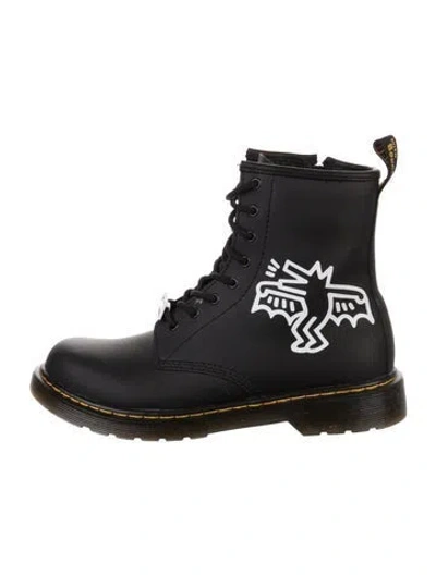 Pre-owned Dr. Martens Leather Combat Boots In Black