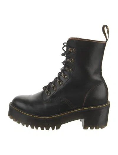 Pre-owned Dr. Martens Leather Combat Boots In Black
