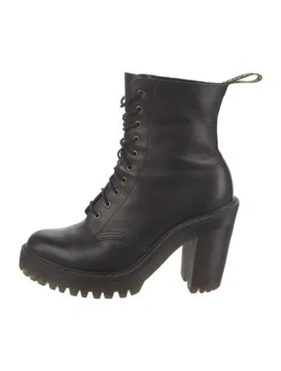 Pre-owned Dr. Martens Leather Combat Boots In Black