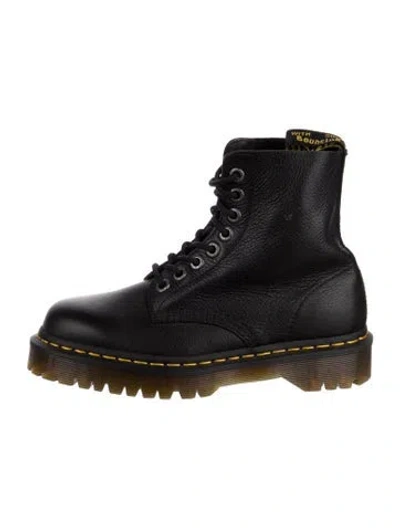 Pre-owned Dr. Martens Leather Combat Boots In Black