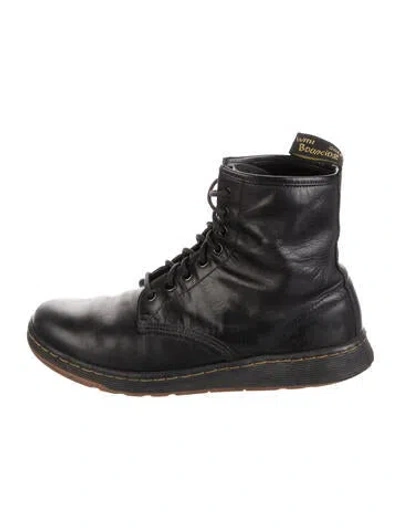 Pre-owned Dr. Martens Leather Combat Boots In Black