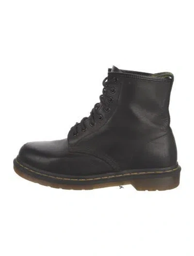 Pre-owned Dr. Martens Leather Combat Boots In Black