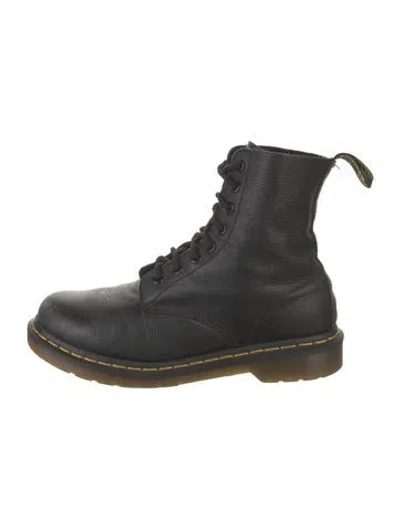 Pre-owned Dr. Martens Leather Combat Boots In Black