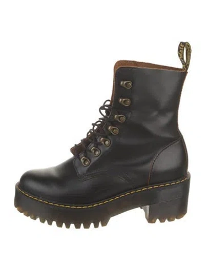 Pre-owned Dr. Martens Leather Combat Boots In Black