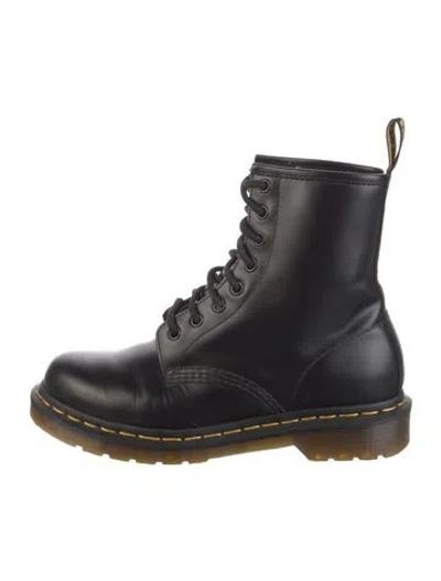 Pre-owned Dr. Martens Leather Combat Boots In Black