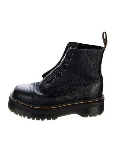 Pre-owned Dr. Martens Leather Combat Boots In Black