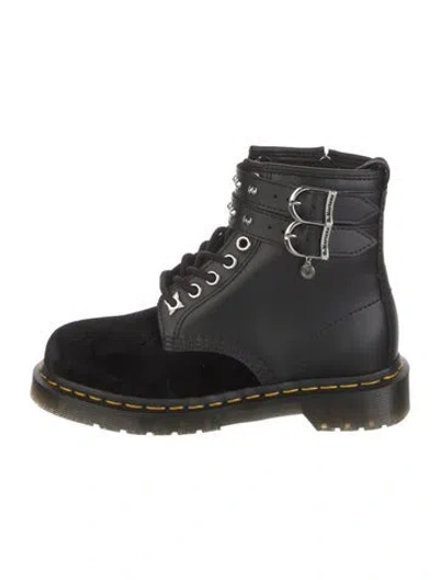 Pre-owned Dr. Martens Leather Combat Boots In Black