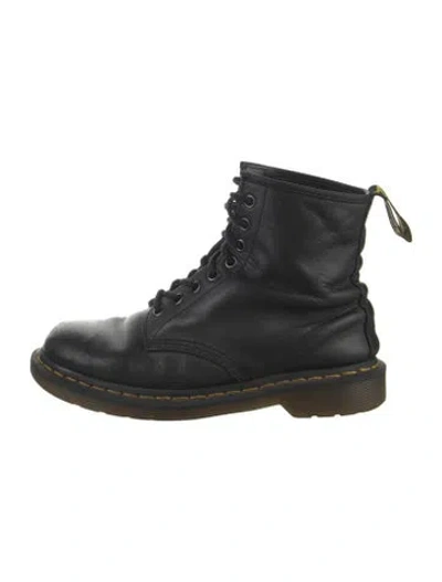 Pre-owned Dr. Martens Leather Combat Boots In Black