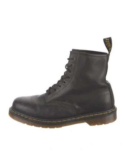 Pre-owned Dr. Martens Leather Combat Boots In Black