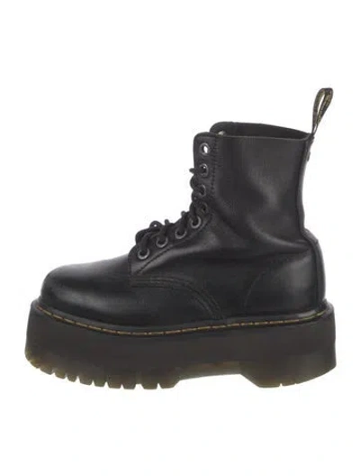 Pre-owned Dr. Martens Leather Combat Boots In Black