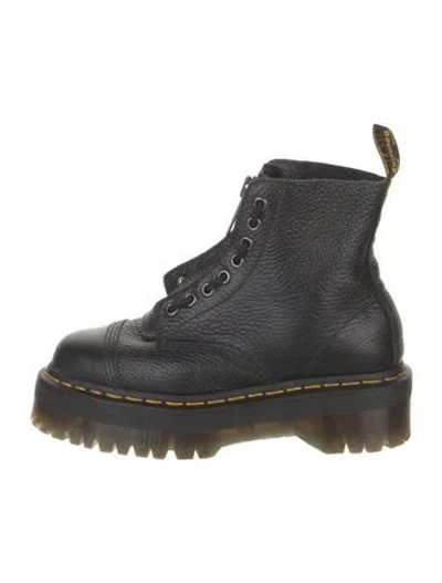 Pre-owned Dr. Martens Leather Combat Boots In Black