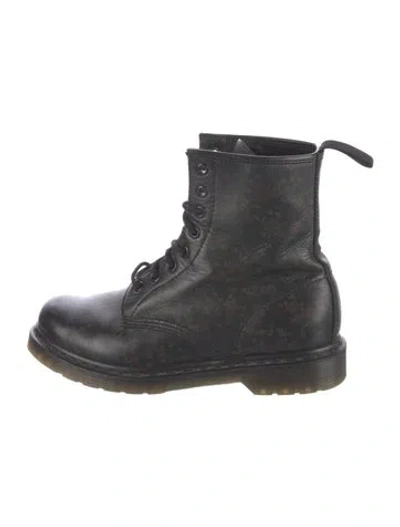 Pre-owned Dr. Martens Leather Combat Boots In Black