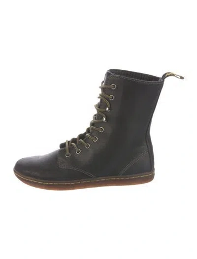 Pre-owned Dr. Martens Leather Combat Boots In Black