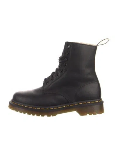 Pre-owned Dr. Martens Leather Combat Boots In Black