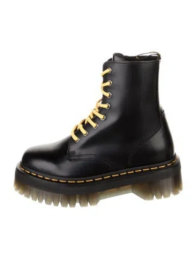 Pre-owned Dr. Martens Leather Combat Boots In Black