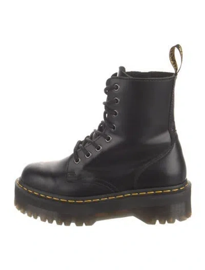 Pre-owned Dr. Martens Leather Combat Boots In Black