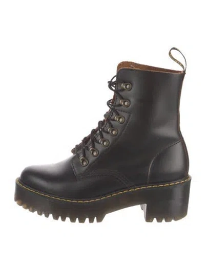 Pre-owned Dr. Martens Leather Combat Boots In Black