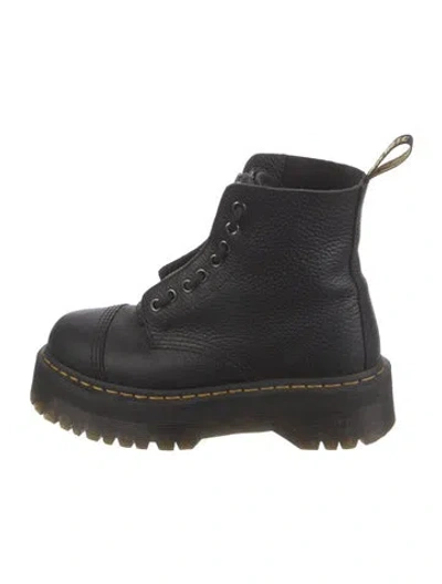 Pre-owned Dr. Martens Leather Combat Boots In Black