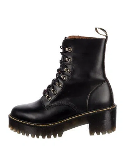 Pre-owned Dr. Martens Leather Combat Boots In Black