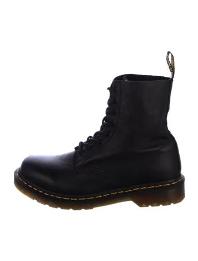 Pre-owned Dr. Martens Leather Combat Boots In Black
