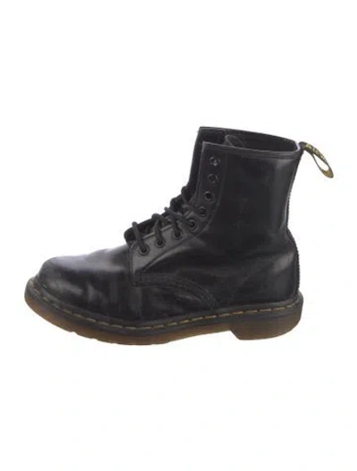 Pre-owned Dr. Martens Leather Combat Boots In Black