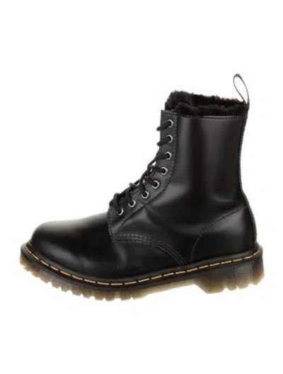 Pre-owned Dr. Martens Leather Combat Boots In Black