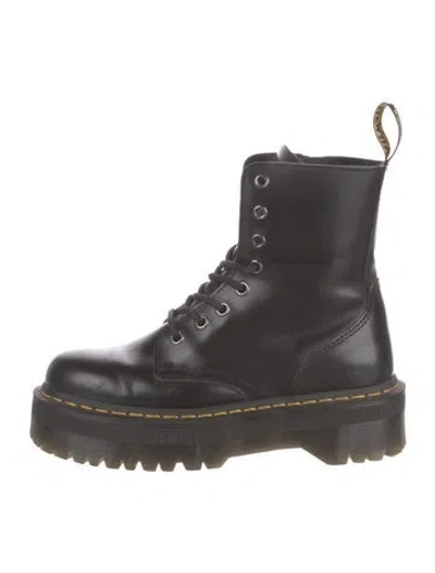 Pre-owned Dr. Martens Leather Combat Boots In Black