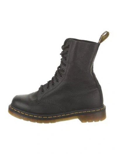 Pre-owned Dr. Martens Leather Combat Boots In Black